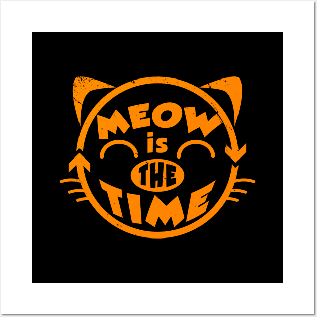 Funny Cute Cat Meow Typography Funny Saying Gift For Cat Lovers Wall Art by BoggsNicolas